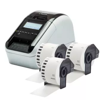 Brother QL-820NWBCVM etikečių spausdintuvas Tiesioginis terminis Spalvotas 300 x 600 DPI 176 mm/sek. Laidinis ir belaidis Ethernet LAN DK Wi-Fi Bluetooth