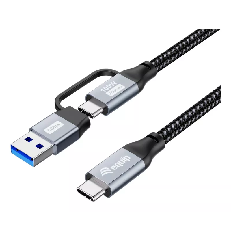 Equip 128432 USB kabelis USB 3.2 Gen 2x2 2 m USB A/USB C USB C Juoda