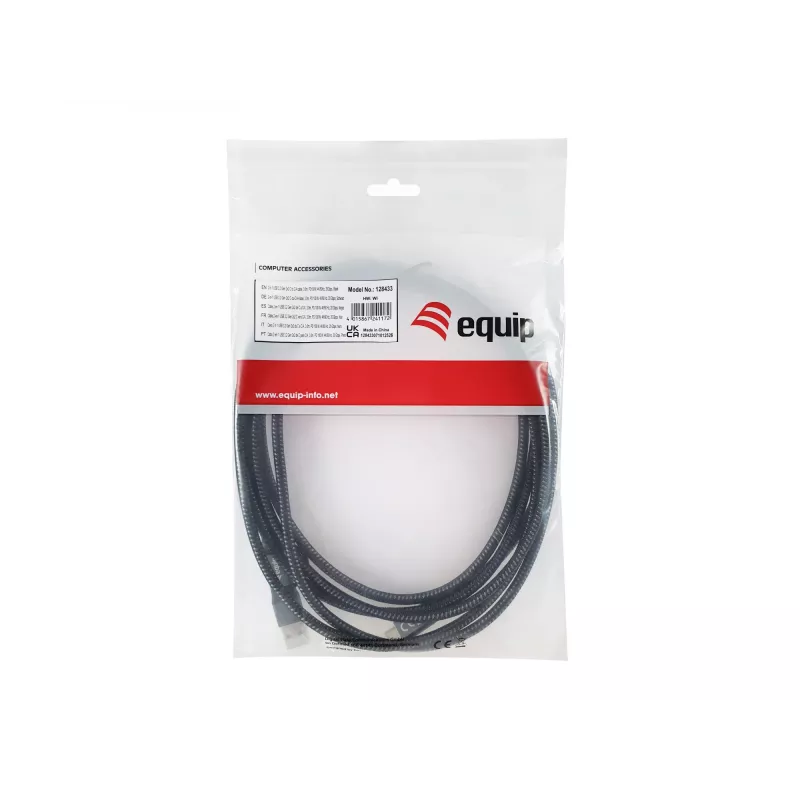 Equip 128433 USB laidas USB 3.2 Gen 2x2 3 m USB A/USB C USB C juodas