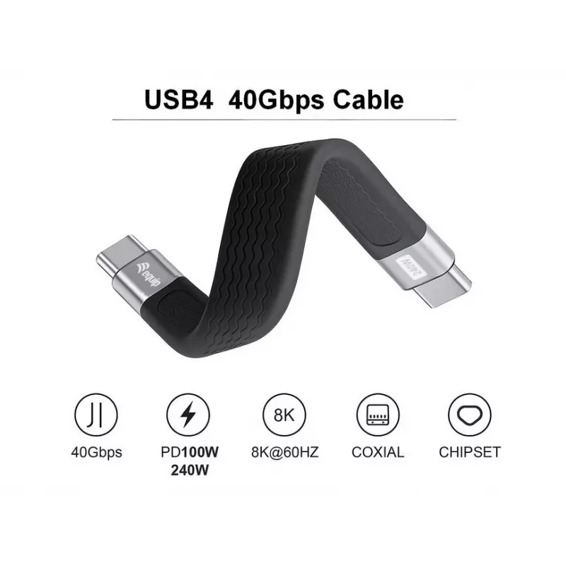 Equip 128410 USB laidas USB4 Gen 3x2 0.13 m USB C Juoda