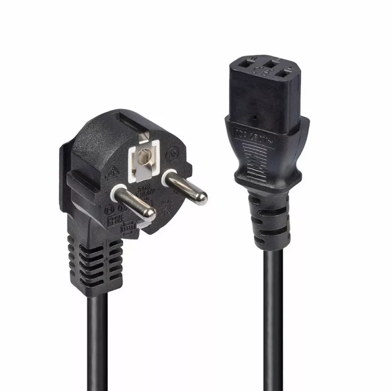 Lindy 3 m Schuko 2 kontaktų kištukas į IEC C13 maitinimo laidą, juodas