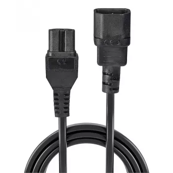 Lindy 2m IEC C14 to IEC C15 'Hot Condition' maitinimo laidas, juodas