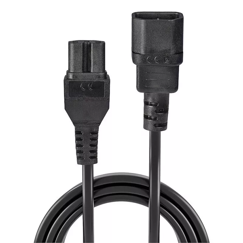 Lindy 2m IEC C14 to IEC C15 'Hot Condition' maitinimo laidas, juodas