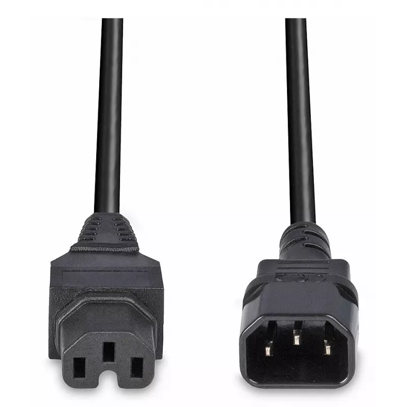 Lindy 2m IEC C14 to IEC C15 'Hot Condition' maitinimo laidas, juodas