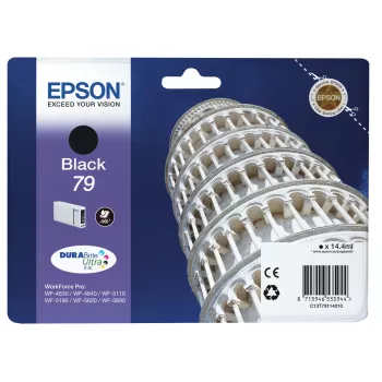 Epson Tower of Pisa vieno pakelio juodas 79 DURABrite Ultra rašalas, standartinės talpos, juodas, pigmentinis rašalas, 1 vnt.