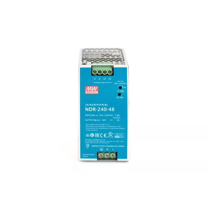 DIGITUS pramoninis maitinimo šaltinis 48V DC, 240W AC-DC, metalinis korpusas, montuojamas ant DIN bėgelio