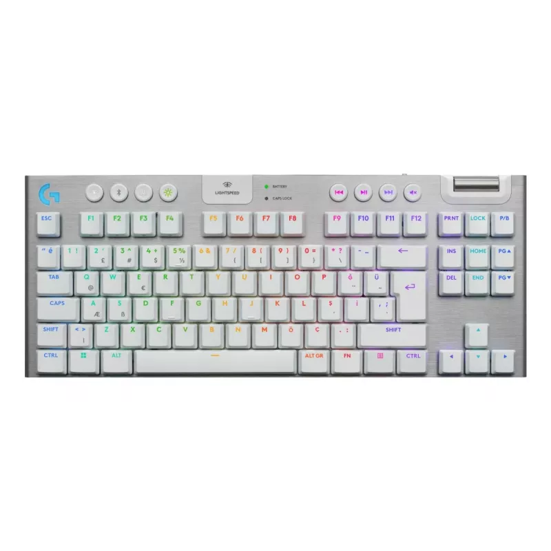 „Logitech G G915 X LIGHTSPEED“ belaidė žaidimų klaviatūra USB RF Bluetooth QWERTY US International balta