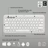 Kompaktiška mini klaviatūra Logitech Pebble Keys 2 K380s — RF belaidė + Bluetooth, QWERTY US International, balta