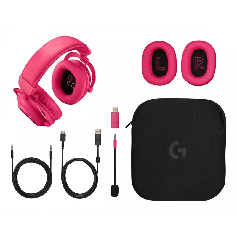 LOGITECH Pro X 2 Lightspeed Wireless Gaming Headset - Rožinė