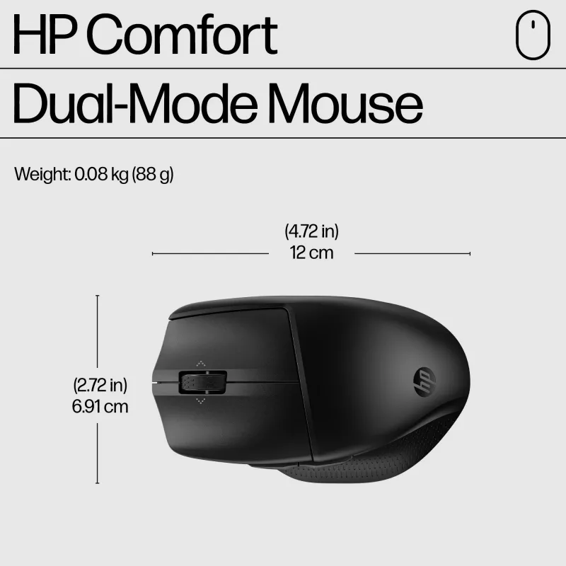 HP 685 Comfort belaidė dviejų režimų klaviatūros ir pelės kombinacija, Bluetooth, viso dydžio