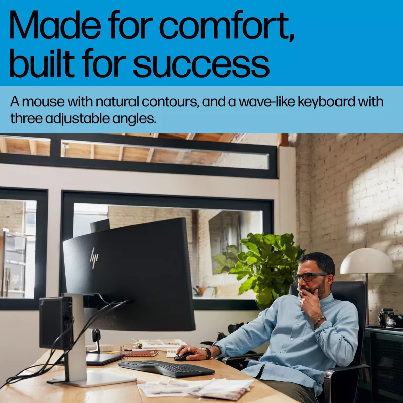 HP 685 Comfort belaidė dviejų režimų klaviatūros ir pelės kombinacija, Bluetooth, viso dydžio