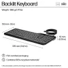 HP 405 daugiaįrenginė apšviesta laidinė klaviatūra, pilno dydžio (100%), laidinė, USB, membraninė, QWERTY, juoda
