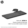 HP 405 daugiaįrenginė apšviesta laidinė klaviatūra, pilno dydžio (100%), laidinė, USB, membraninė, QWERTY, juoda