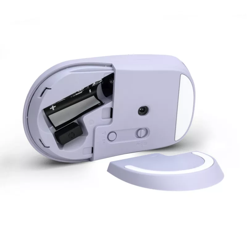 HP 400 tylioji violetinė belaidė pelė, ambidekstrinė, RF belaidis + Bluetooth, 6000 DPI, violetinė