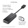 HP USB-C į HDMI 2.0 Juoda 111,2 mm plotis 44,2 mm gylis 17,1 mm aukštis