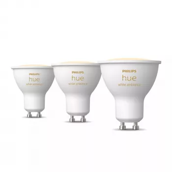 Philips Hue White ambiance GU10 – išmanusis prožektorius – (3 vnt. pakuotė)
