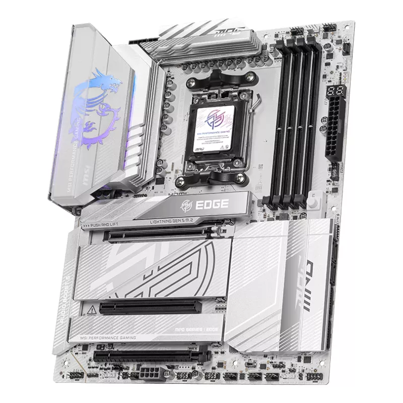 Motininė plokštė MSI MPG X870E EDGE TI WIFI, AMD X870E mikroschemų rinkinys, Socket AM5, ATX, DDR5, 4×DIMM, Wi‑Fi 7, 5Gb LAN, 4×M.2