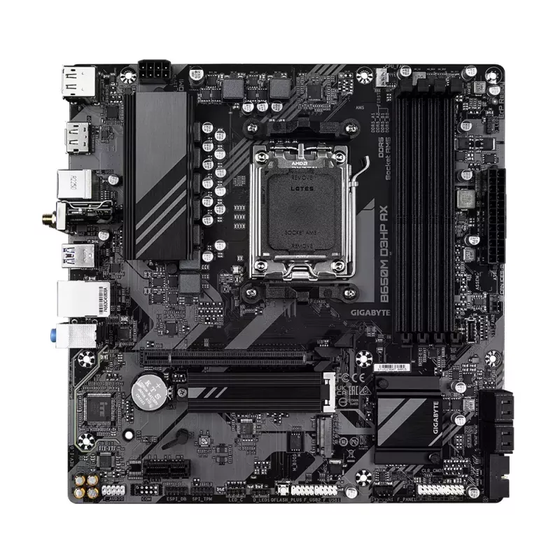 Motininė plokštė GIGABYTE B650M D3HP AX Micro ATX, AMD AM5, B650, 4x DDR5 DIMM, 256GB, Wi‑Fi, 2.5Gb LAN