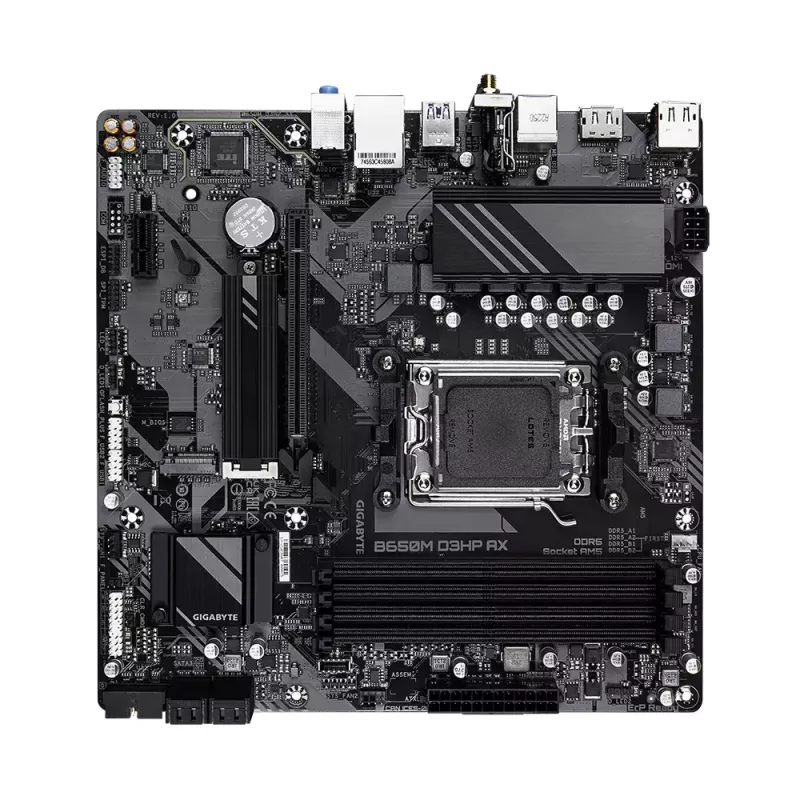 Motininė plokštė GIGABYTE B650M D3HP AX Micro ATX, AMD AM5, B650, 4x DDR5 DIMM, 256GB, Wi‑Fi, 2.5Gb LAN
