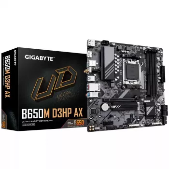 Motininė plokštė GIGABYTE B650M D3HP AX Micro ATX, AMD AM5, B650, 4x DDR5 DIMM, 256GB, Wi‑Fi, 2.5Gb LAN