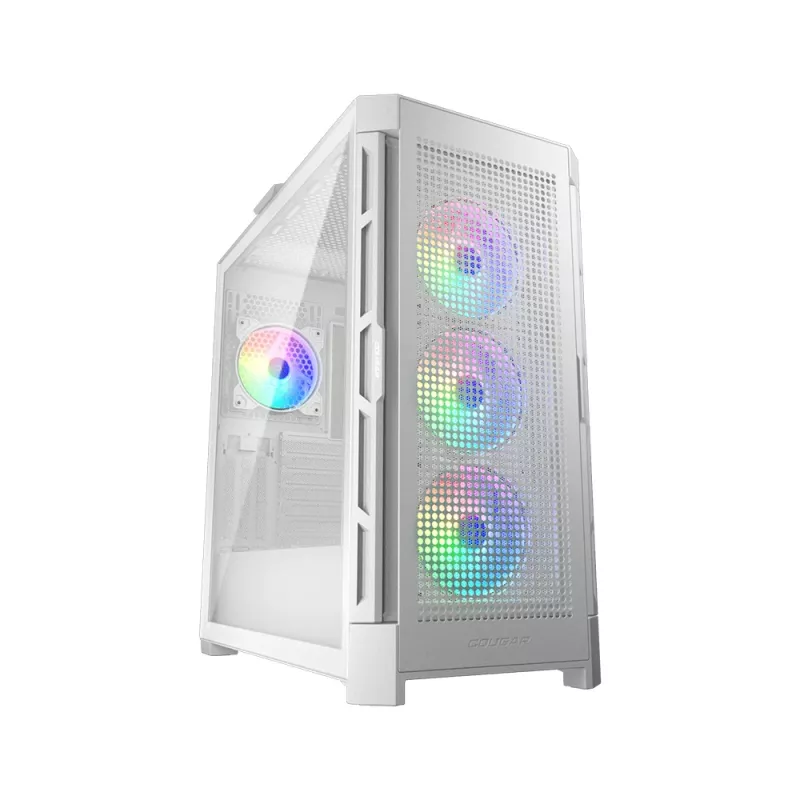 COUGAR Midi Tower korpusas Duoface Pro ARGB, baltas, Midi Tower, PC, baltas, ATX, EATX, micro ATX, Mini-ITX, SSI CEB, metalas, nailonas, grūdintas stiklas, Multi