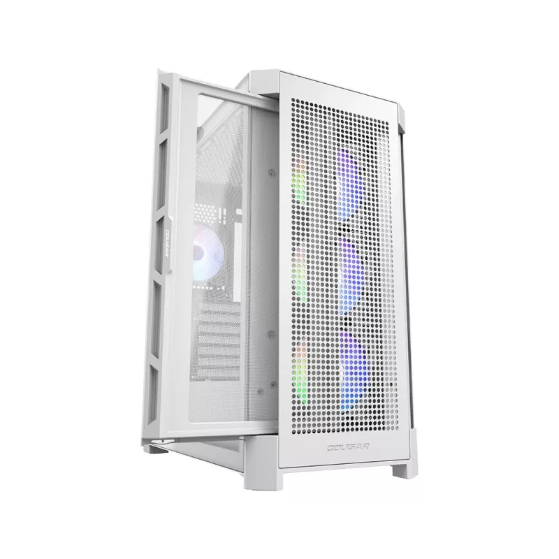 COUGAR Midi Tower korpusas Duoface Pro ARGB, baltas, Midi Tower, PC, baltas, ATX, EATX, micro ATX, Mini-ITX, SSI CEB, metalas, nailonas, grūdintas stiklas, Multi