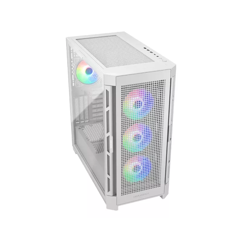 COUGAR Midi Tower korpusas Duoface Pro ARGB, baltas, Midi Tower, PC, baltas, ATX, EATX, micro ATX, Mini-ITX, SSI CEB, metalas, nailonas, grūdintas stiklas, Multi