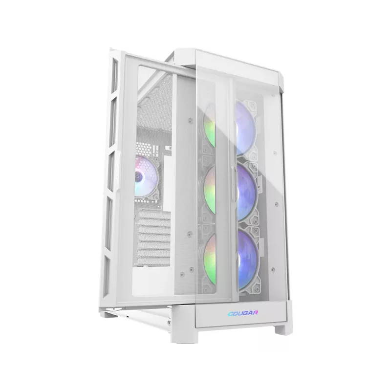 COUGAR Midi Tower korpusas Duoface Pro ARGB, baltas, Midi Tower, PC, baltas, ATX, EATX, micro ATX, Mini-ITX, SSI CEB, metalas, nailonas, grūdintas stiklas, Multi