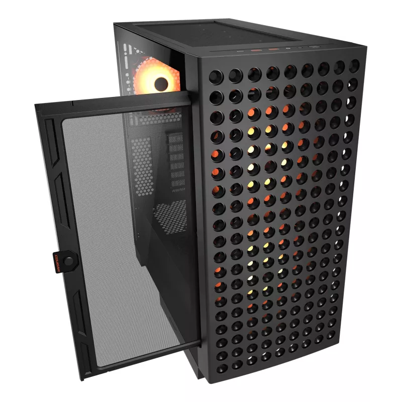 COUGAR Midi Tower korpusas, Airface ECO, ARGB, juodas