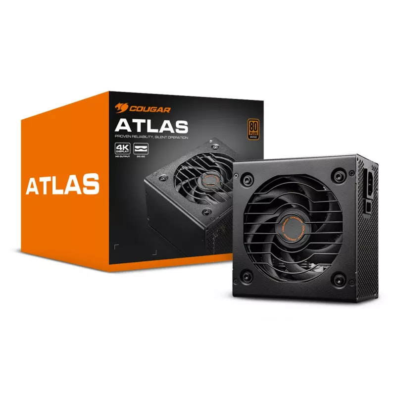COUGAR maitinimo šaltinis ATLAS 550W ATX / 80 Plus Bronze, 550 W, 100 - 240 V, 50/60 Hz, 10 - 5 A, 120 W, 528 W