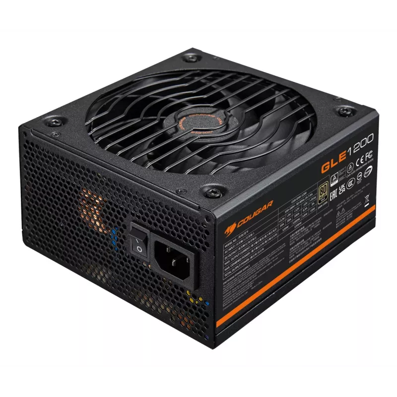 COUGAR maitinimo blokas GLE 1200W ATX3.1 / 80 Plus Gold, 1200 W, 100 - 240 V, 50/60 Hz, 15-7,5 A, 120 W, 1200 W