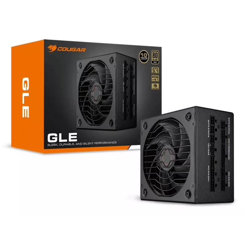 COUGAR maitinimo blokas GLE 1200W ATX3.1 / 80 Plus Gold, 1200 W, 100 - 240 V, 50/60 Hz, 15-7,5 A, 120 W, 1200 W