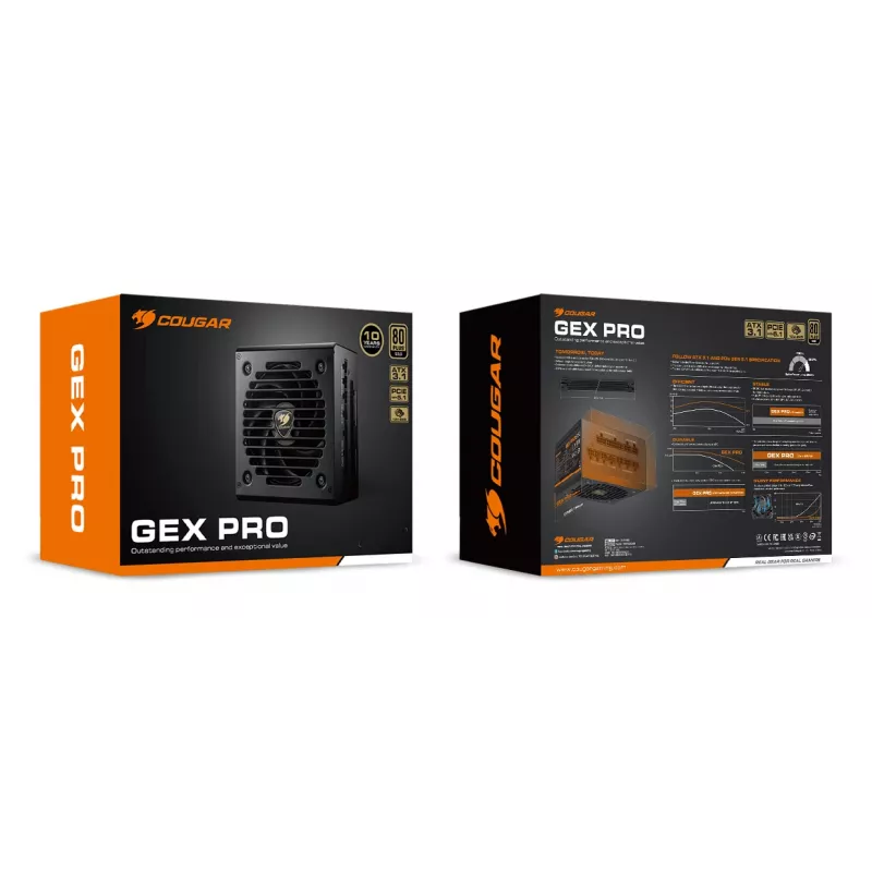 COUGAR maitinimo blokas GEX PRO 850W ATX3.1 / 80 Plus Gold / Modular