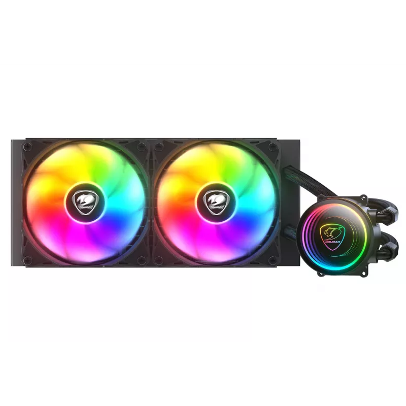 Vieno bloko skystas aušintuvas COUGAR Gaming Poseidon Elite ARGB 240 Juodas Maksimalus oro slėgis 2,4 mmH2O