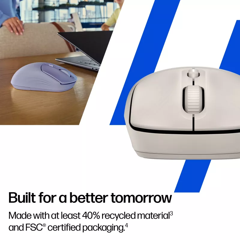 HP 400 Quiet Maple belaidė pelė, ambidekstrinė, RF belaidis + Bluetooth, 6000 DPI, smėlio spalvos