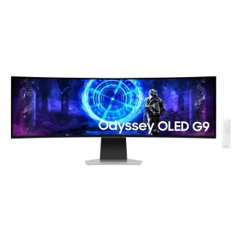 49 colių Dual QHD OLED lenktas monitorius Samsung S49DG950SU — 5120×1440, 32:9, 0,03 ms, USB šakotuvas, VESA, garsiakalbiai
