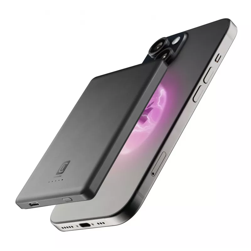 Cellularline Mag Lite 5000 5000mAh belaidė išorinė baterija suderinama su Mag Safe technologija