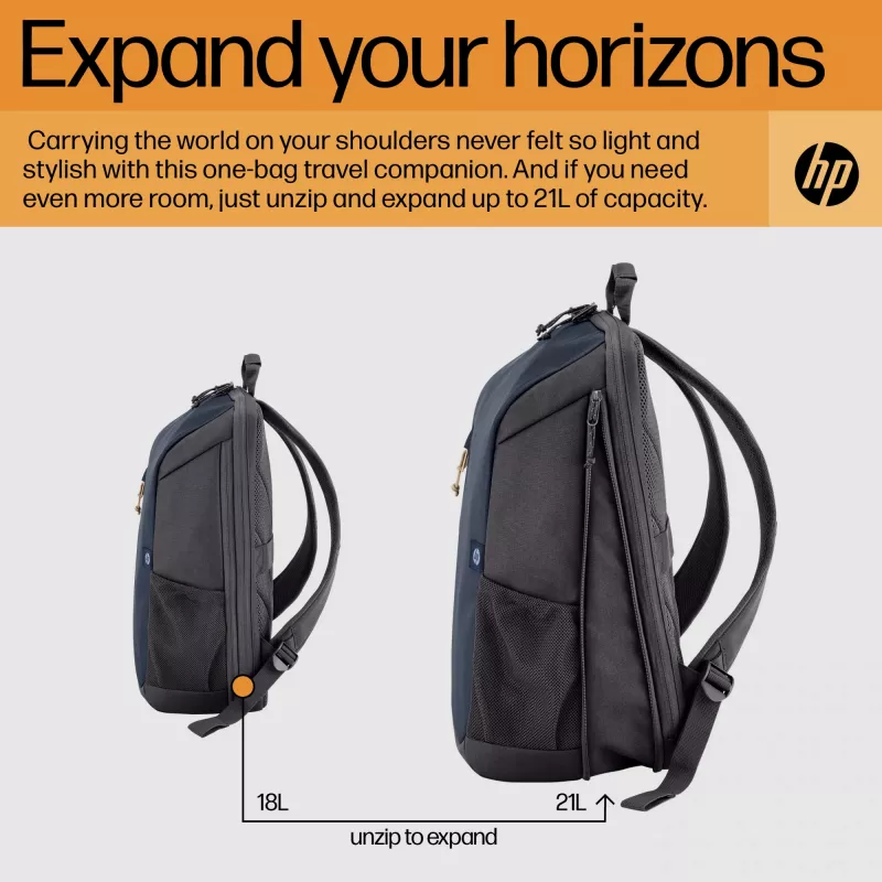 HP Travel 18 litrų 15.6 Geležies pilkumo nešiojamojo kompiuterio kuprinė