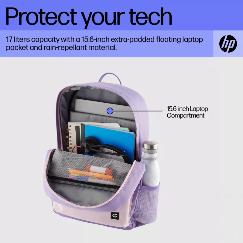 HP Campus Lavender kuprinė, kuprinė, 490 g