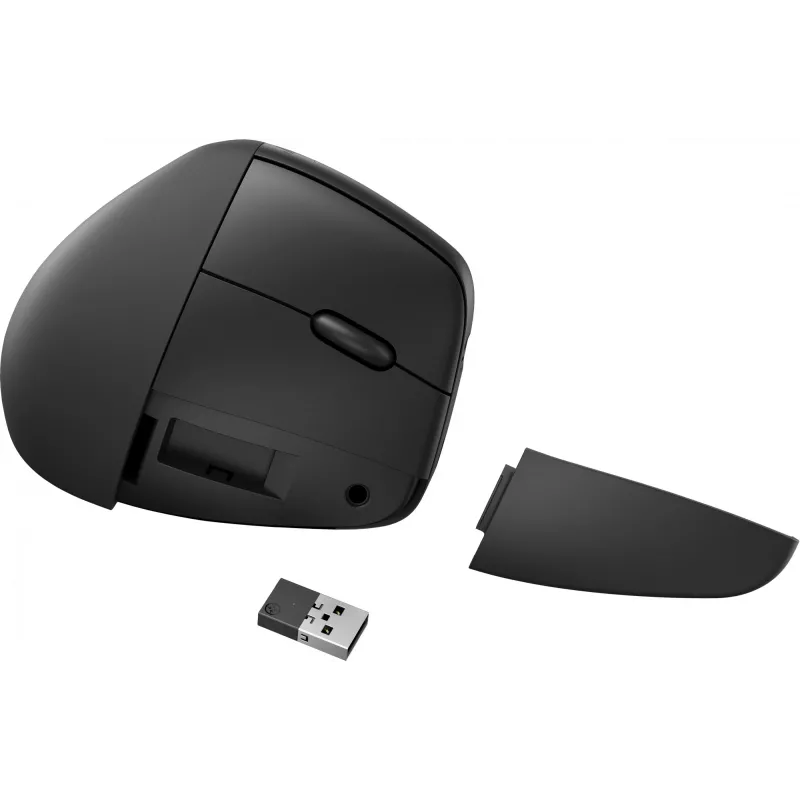 HP 920 ergonominė belaidė pelė, dešinei rankai, vertikalus dizainas, Bluetooth + USB Type-A, 4000 DPI, juoda