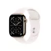 APPLE Watch Series 11 GPS + Cellular 46mm auksinis titano korpusas su šviesiai rožiniu sportiniu dirželiu - M/L