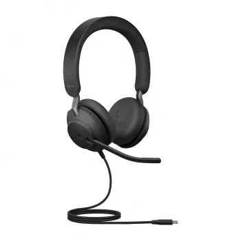 Jabra Evolve2 40 SE USB-C, MS Stereo, laidinis, skambučiai/muzika, 20–20000 Hz, 188 g, ausinės, juodos