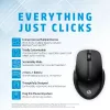 HP 430 belaidė pelė keliems įrenginiams, ambidekstrinė, optinė, RF belaidė + Bluetooth, 1200 DPI, juoda