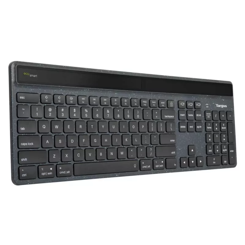 Targus Sustainable Energy Harvesting EcoSmart klaviatūra Universal Bluetooth QWERTY Nordic Juoda
