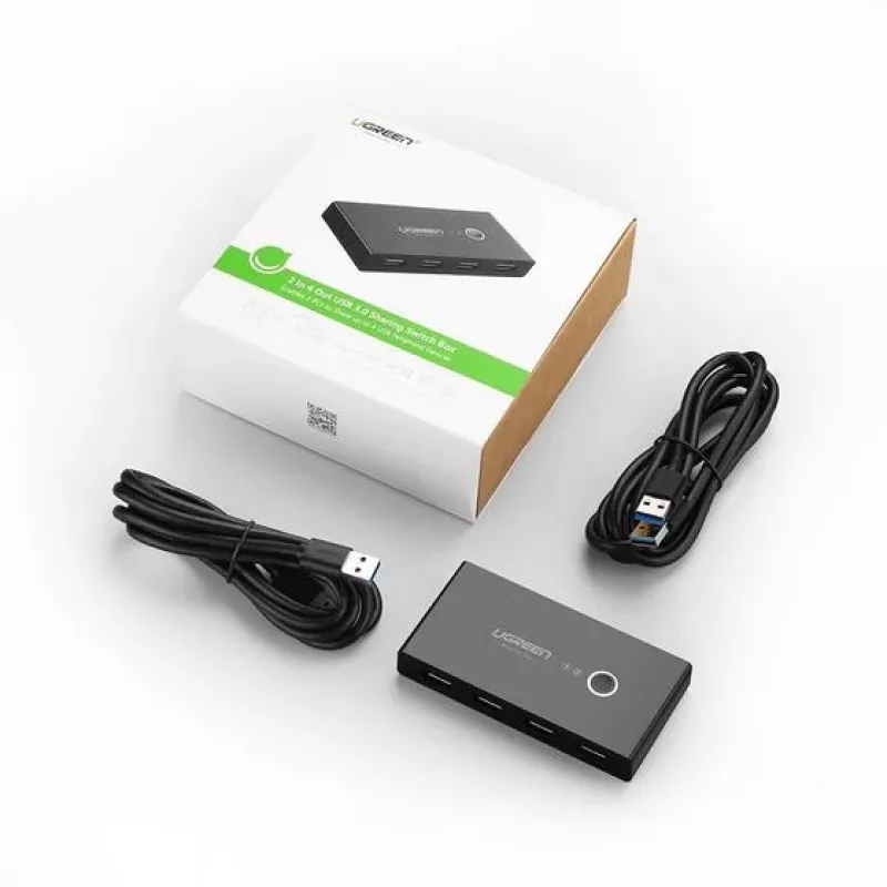 “Ugreen 30768” sąsajos šakotuvas USB 3.2 Gen 1 (3.1 Gen 1) Type-A 5000 Mbit/s juodas