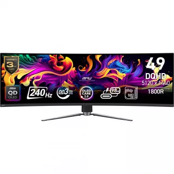 MSI MPG 491CQPXDE QD-OLED kompiuterio monitorius 124,5 cm (49 col.) 5120 x 1440 pikseliai Dual QHD Juodas