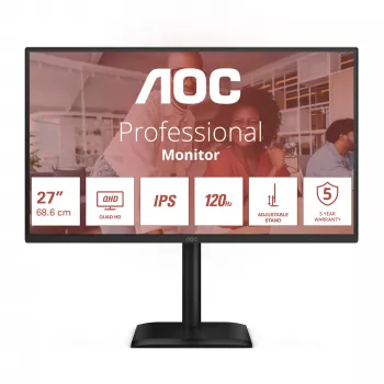 AOC E4 Q27E4U kompiuterio monitorius 68,6 cm (27 colių) 2560 x 1440 Quad HD LED juodas