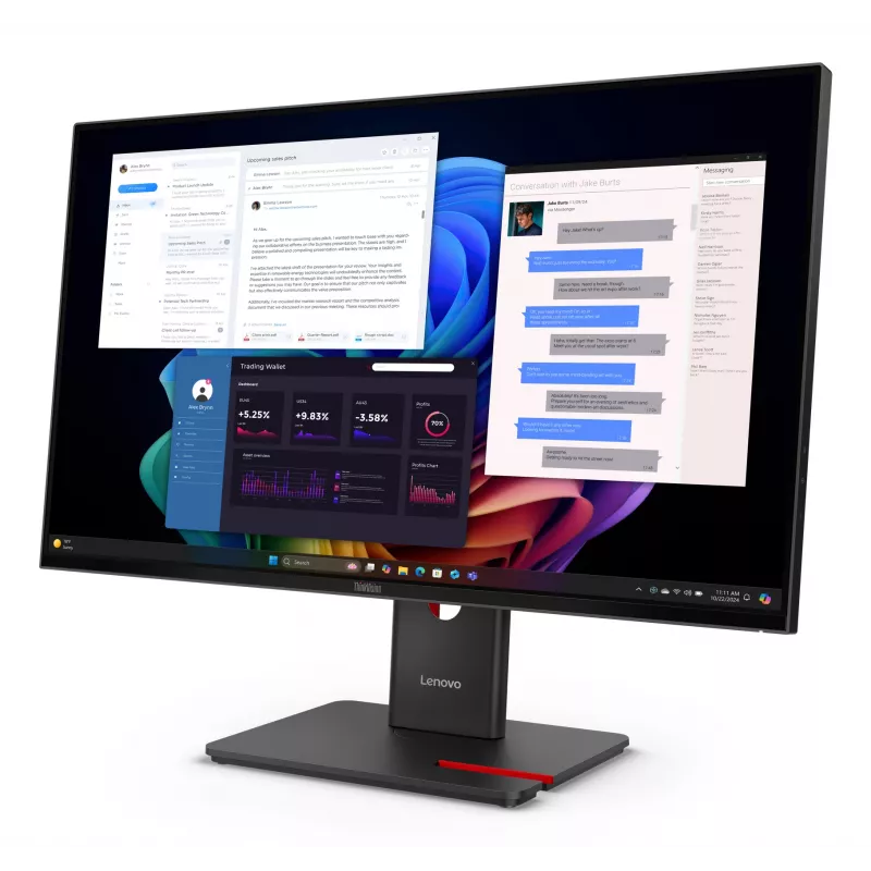 Monitorius Lenovo ThinkVision T27UD-40, 68,6 cm (27 col.), 3840 x 2160 pikselių, 4K Ultra HD, LCD, 6 ms, juodas