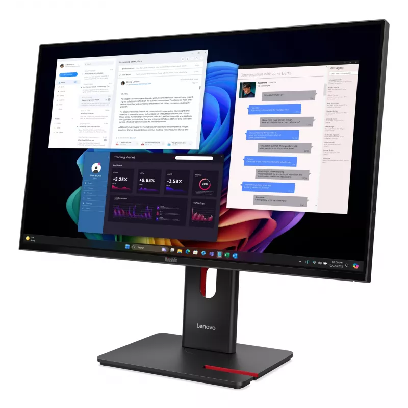 Monitorius Lenovo ThinkVision T27UD-40, 68,6 cm (27 col.), 3840 x 2160 pikselių, 4K Ultra HD, LCD, 6 ms, juodas