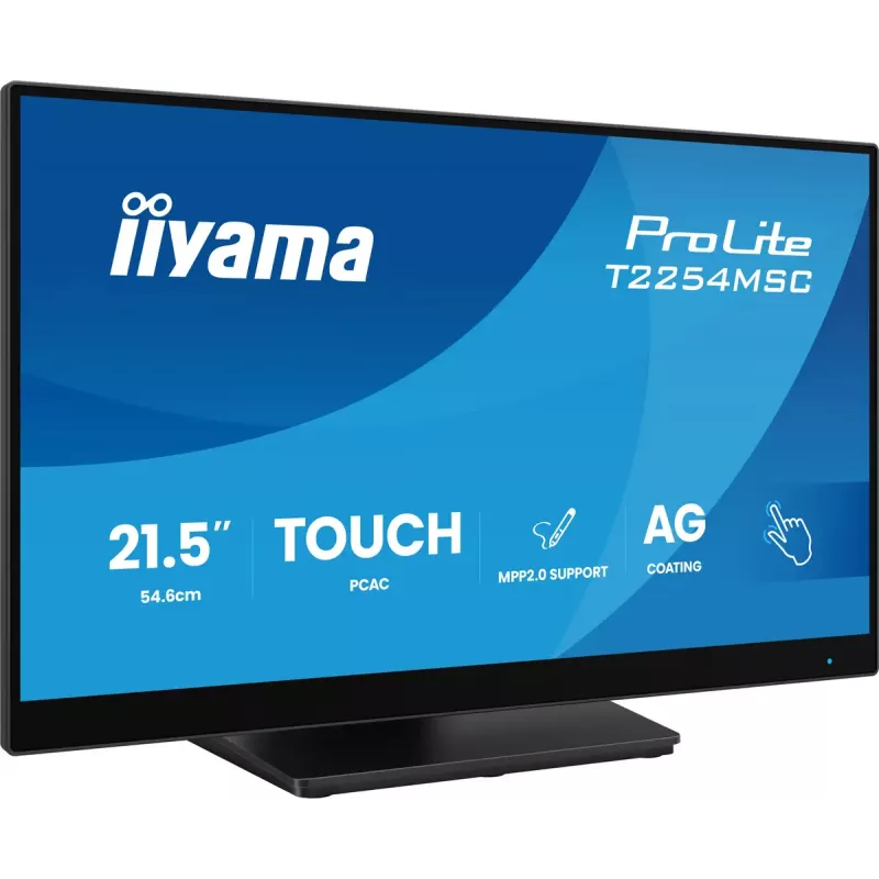 iiyama T2254MSC-B2AG kompiuterio monitorius 54.6 cm (21.5 colio) 1920 x 1080 pikselių Full HD LED liečiamuoju ekranu Juodas